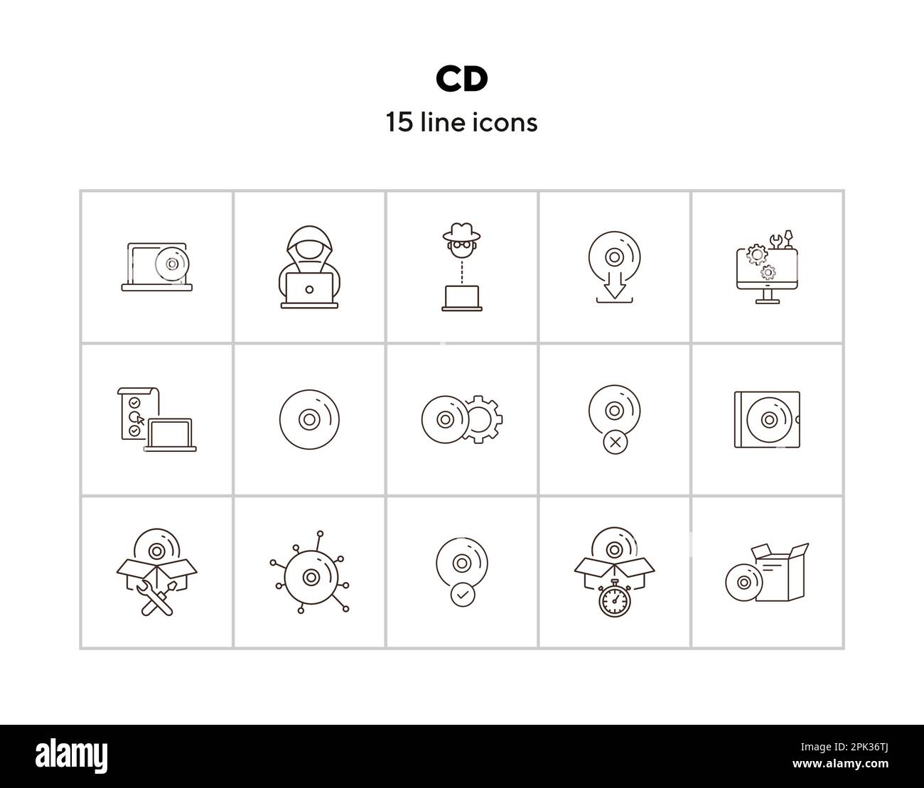 CD icons Stock Vector