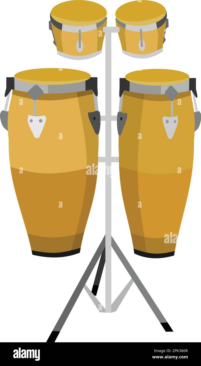 Bongo Drum African Traditional Music Instrument Stock Vector Image