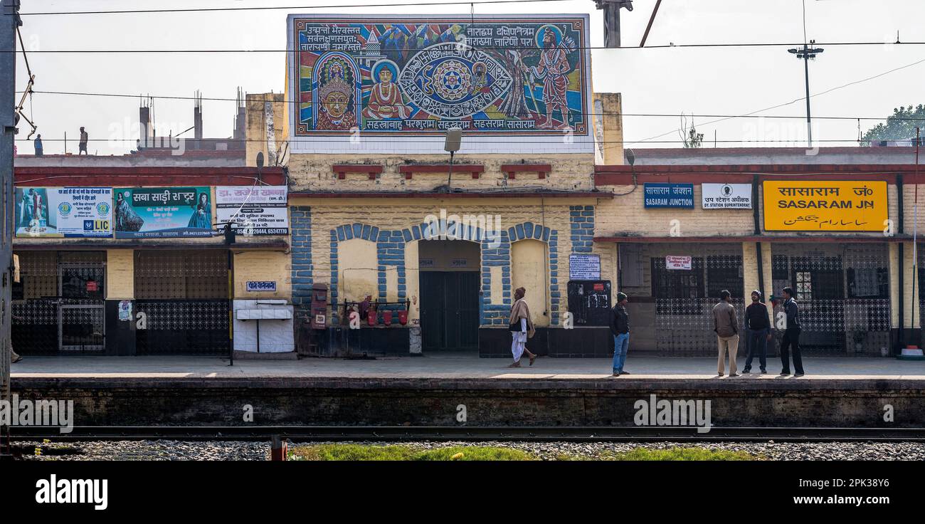 22 Dec 2014 mosaic painting at Sasaram Jn.Railway station shoing how
