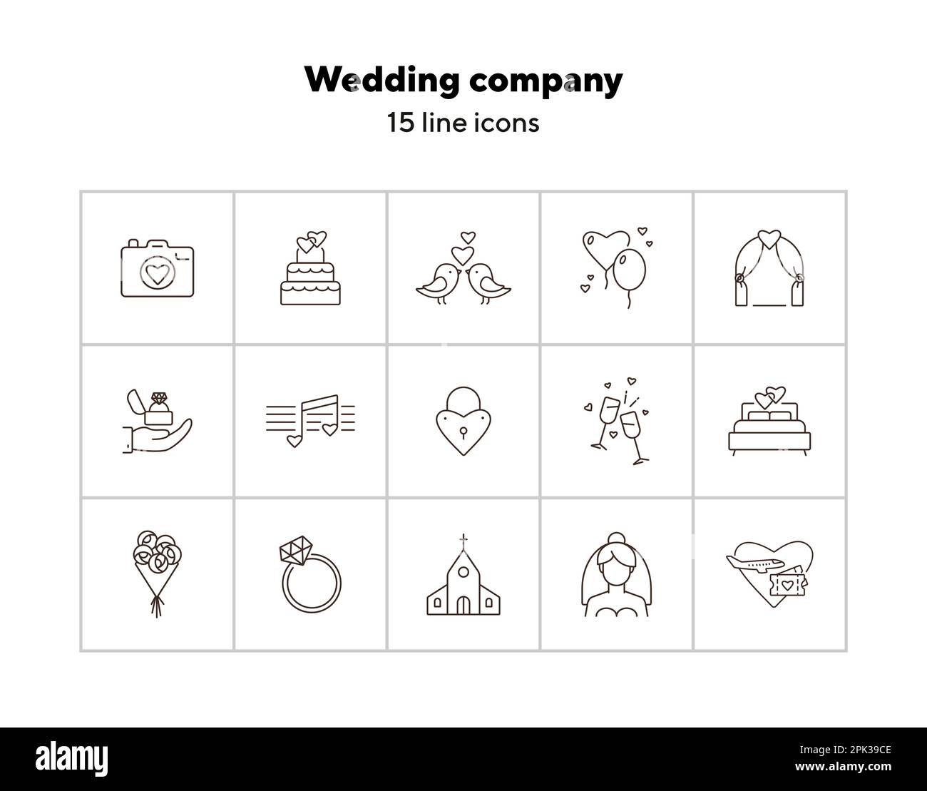 Wedding company icons Stock Vector Image & Art - Alamy