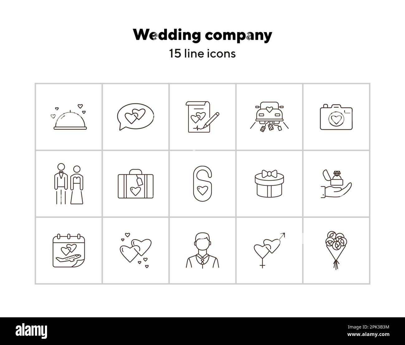 Wedding company line icons Stock Vector Image & Art - Alamy
