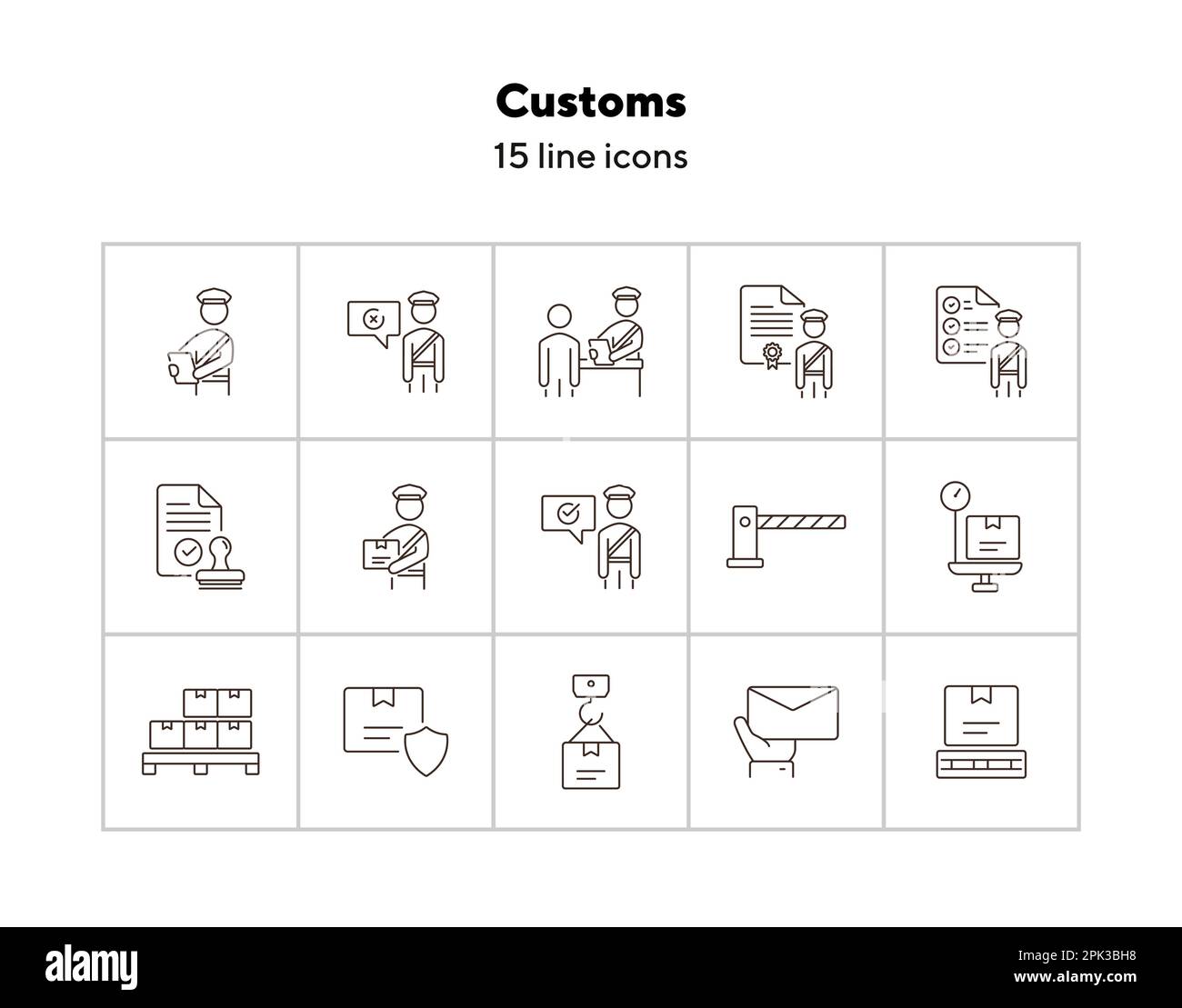 Customs icons Stock Vector