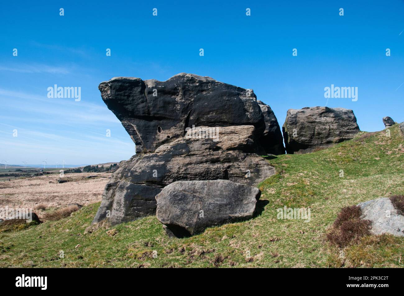 Around the UK - Whirlow Stones, Bridestones Moor, Todmorden, West Yorkshire, UK Stock Photo