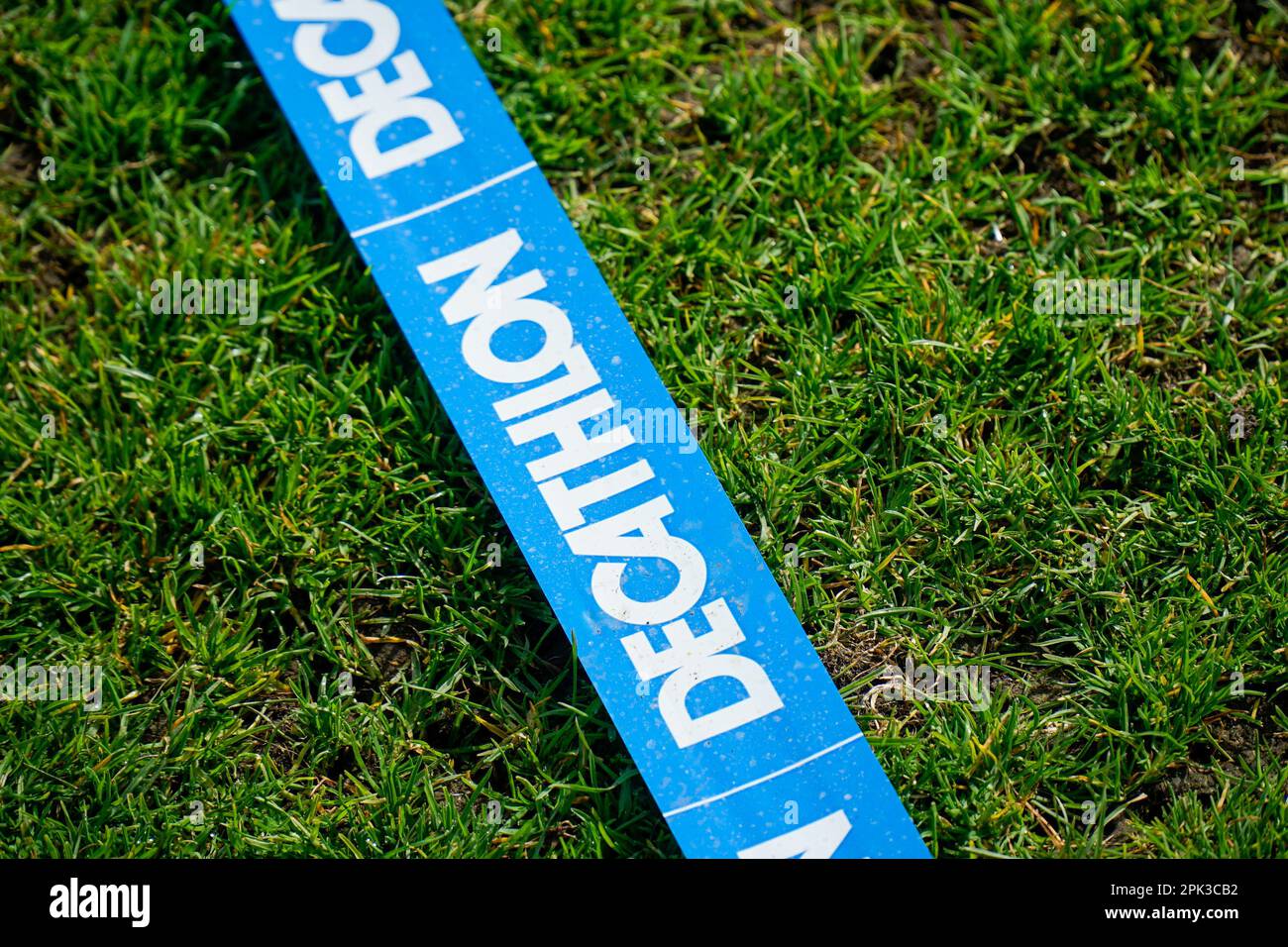 Évora, Portugal, February 19th and 20th 2023. Decathlon advertising