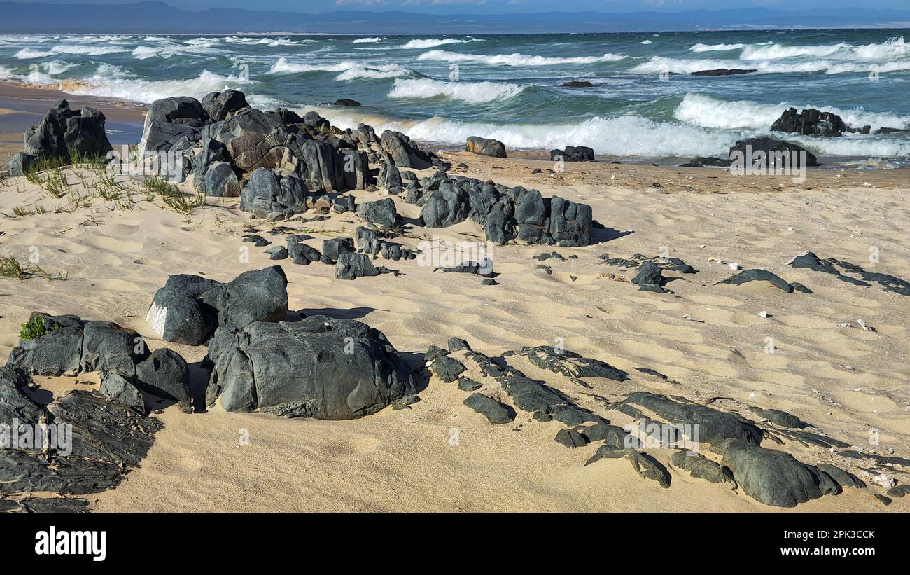 View at the beach of Jeffrey's bay on South Africa Stock Photo - Alamy