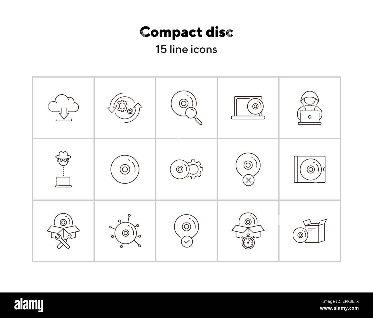 Compact disc icons Stock Vector
