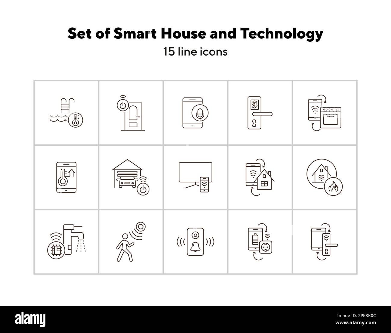 Set of Smart House and Technology icons Stock Vector Image & Art - Alamy