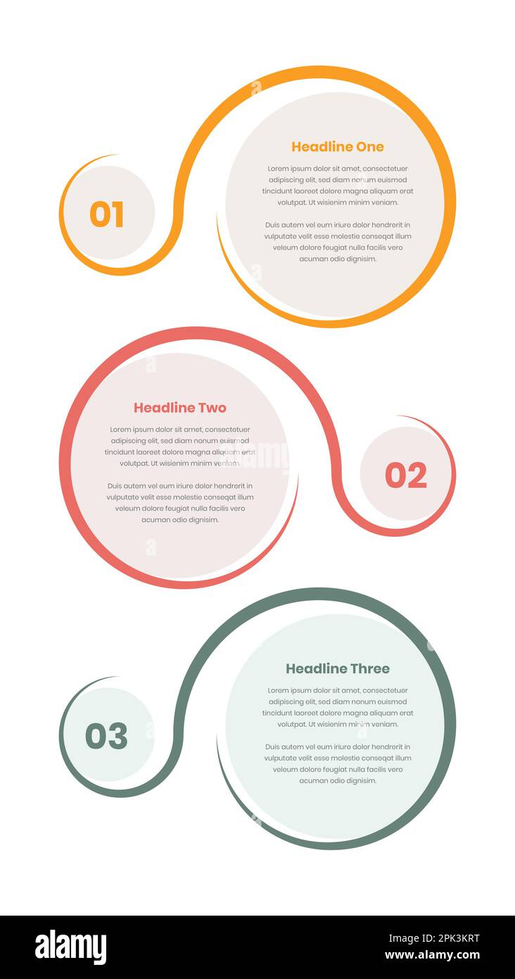 Steps infographic business text presentation template with abstract infinity shape Stock Vector