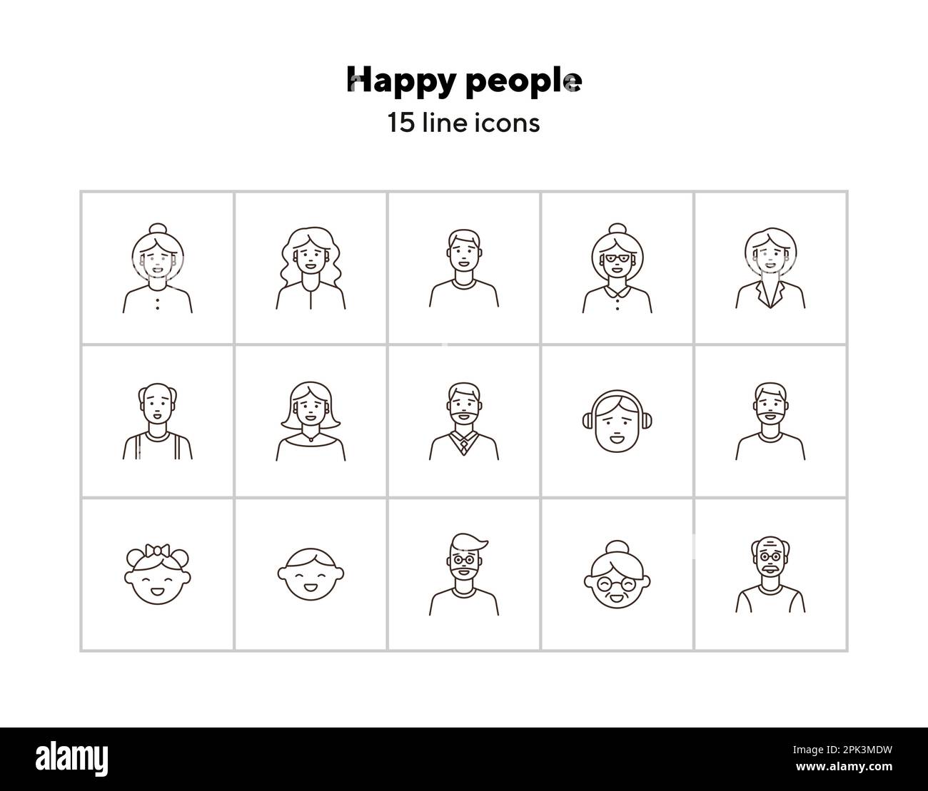 Happy people icons Stock Vector Image & Art Alamy
