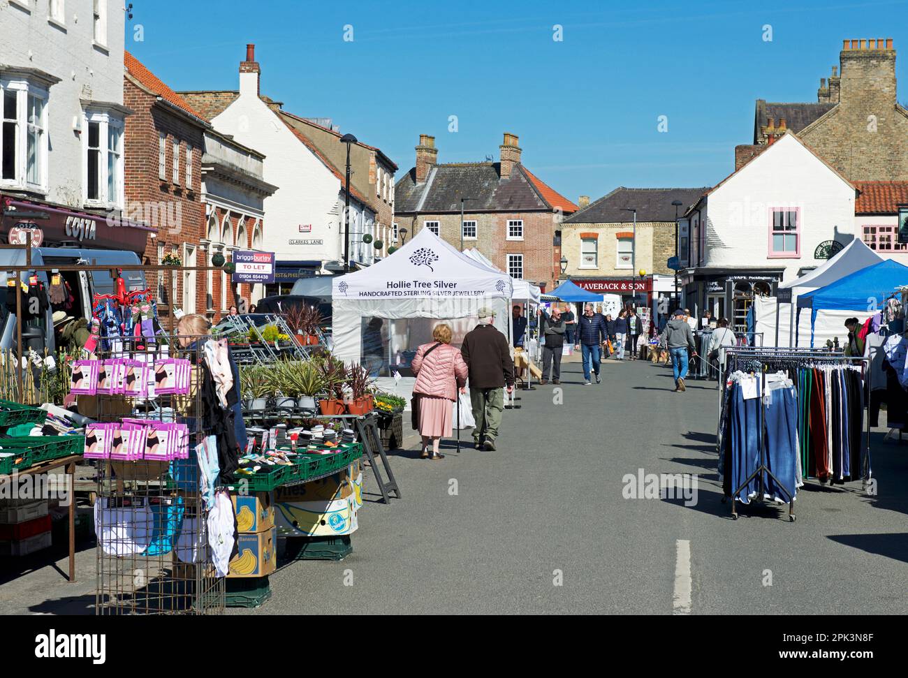 Shoppers on market day in Pickering, East Yorkshire, England UK Stock Photo