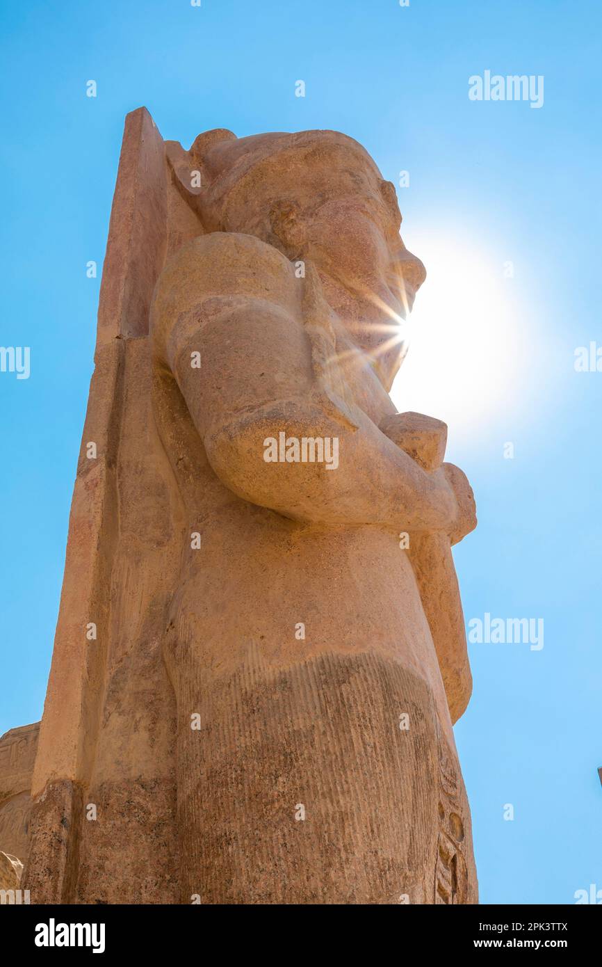 Statue at Luxor Temple, Luxor, Egypt, North East Africa Stock Photo