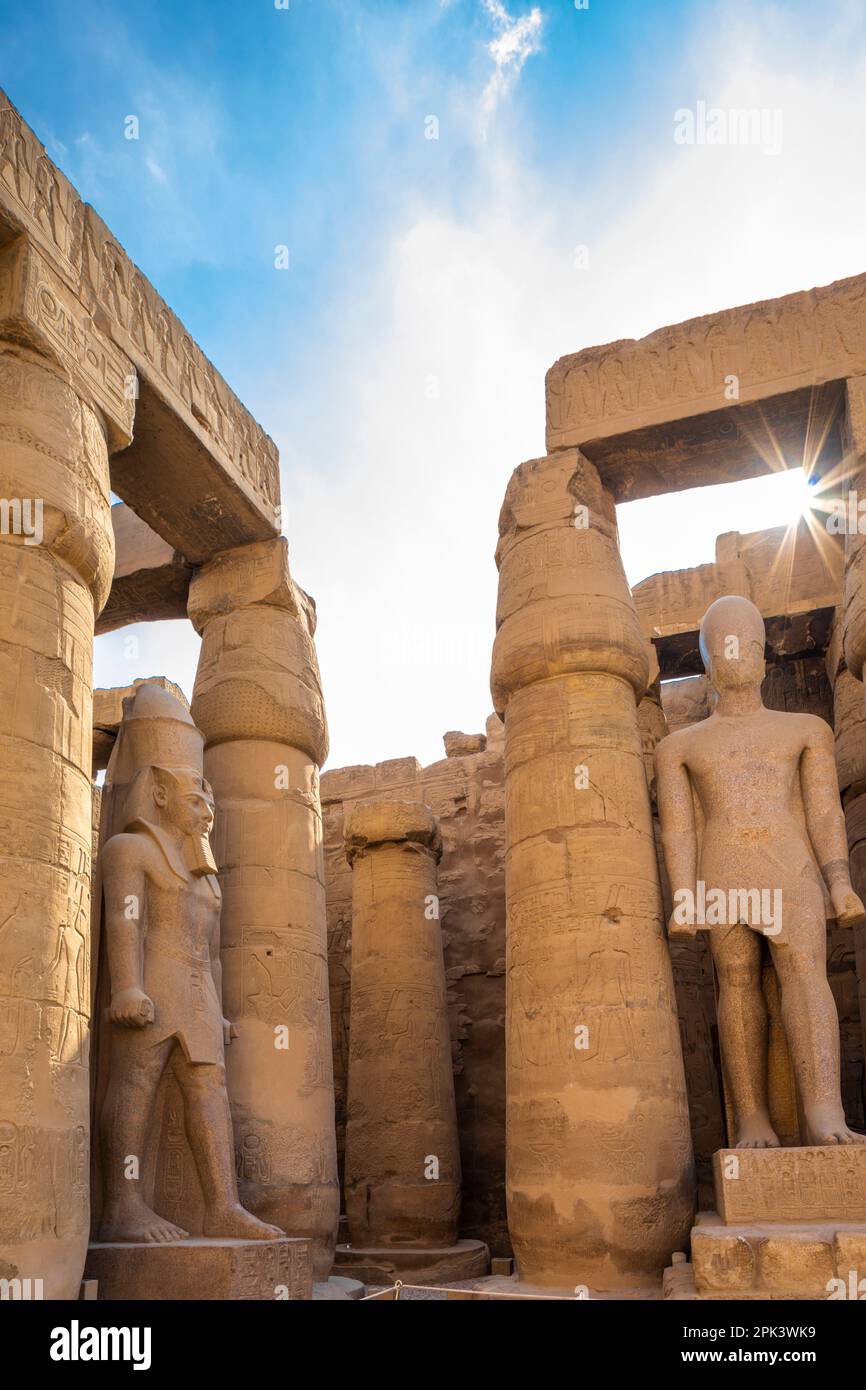 Statues of Ramesses ll, Luxor Temple, Luxor, Egypt, North East Africa Stock Photo