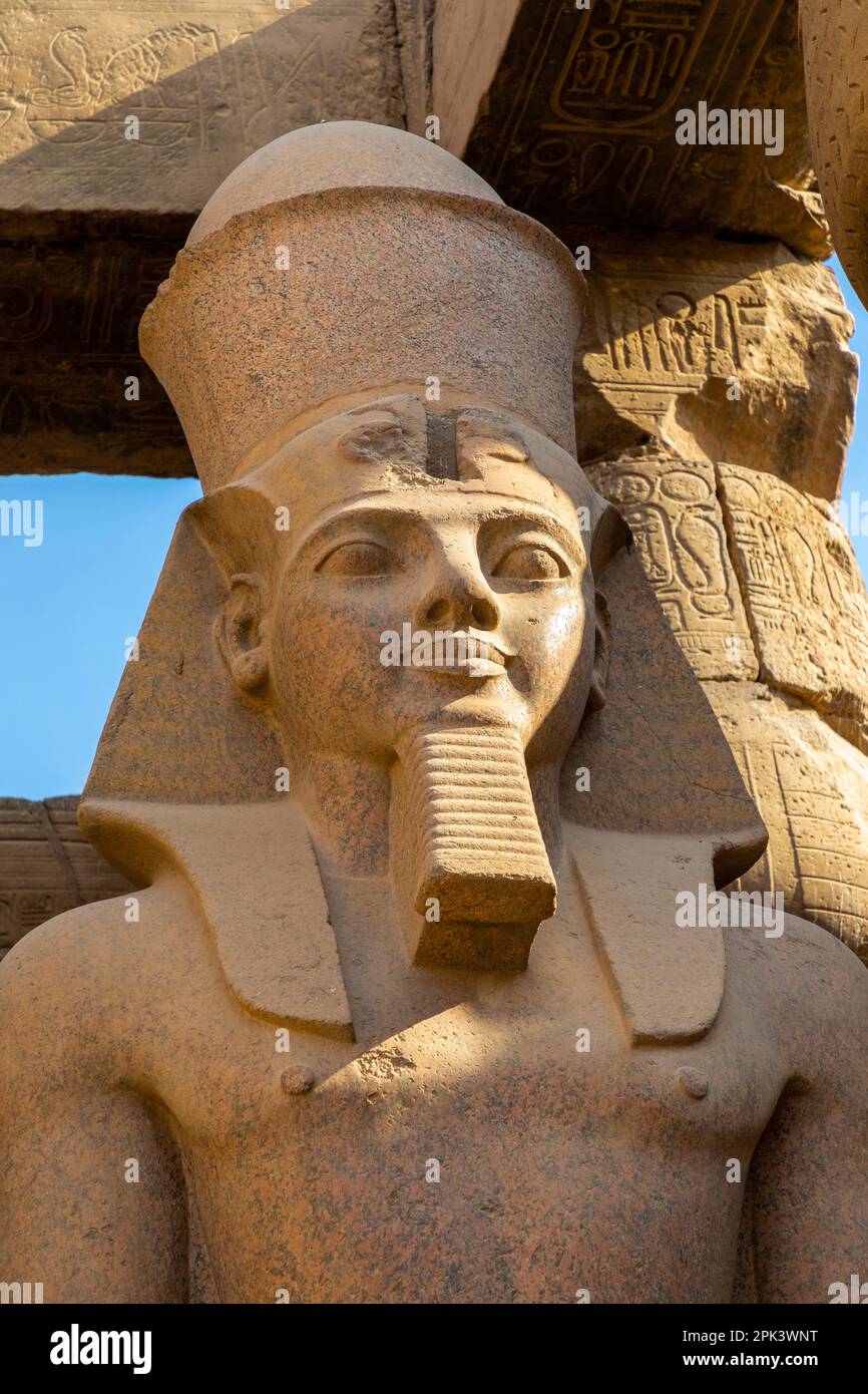 Statue of Ramesses ll, Luxor Temple, Luxor, Egypt, North East Africa Stock Photo