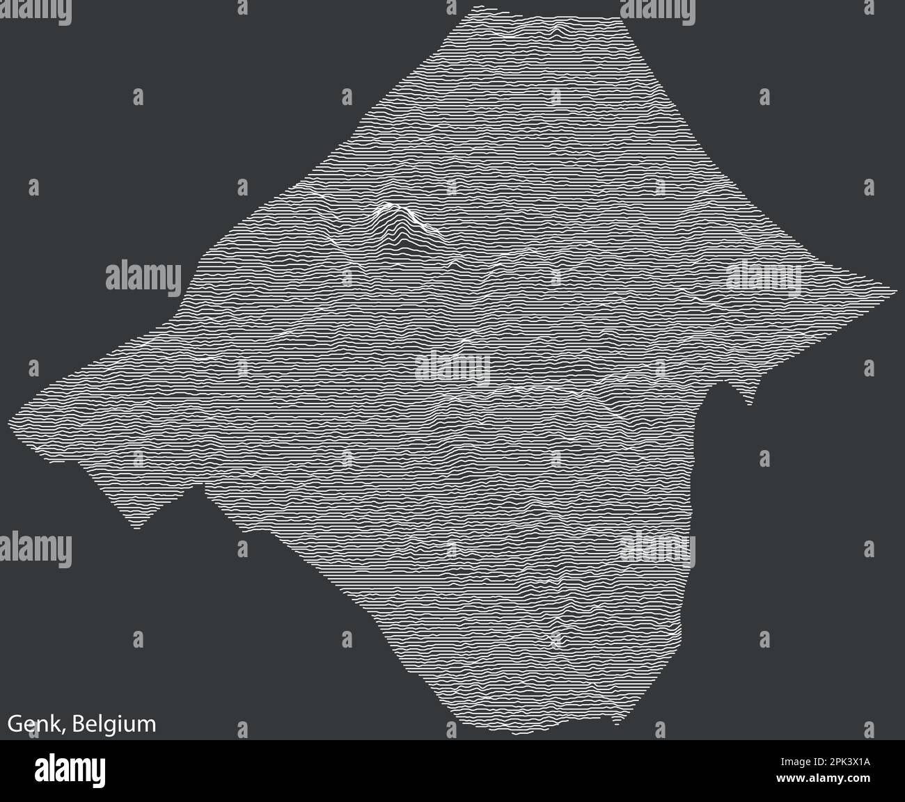 Topographic relief map of GENK, BELGIUM Stock Vector