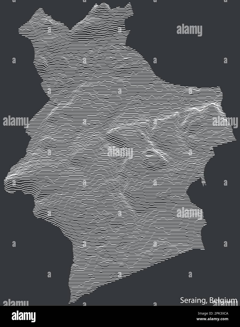 Topographic relief map of SERAING, BELGIUM Stock Vector