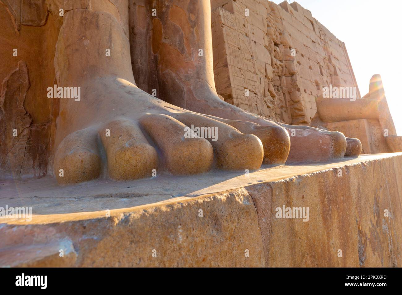Foot of Statue at Karnak Temple, Luxor, Egypt, North East Africa Stock Photo