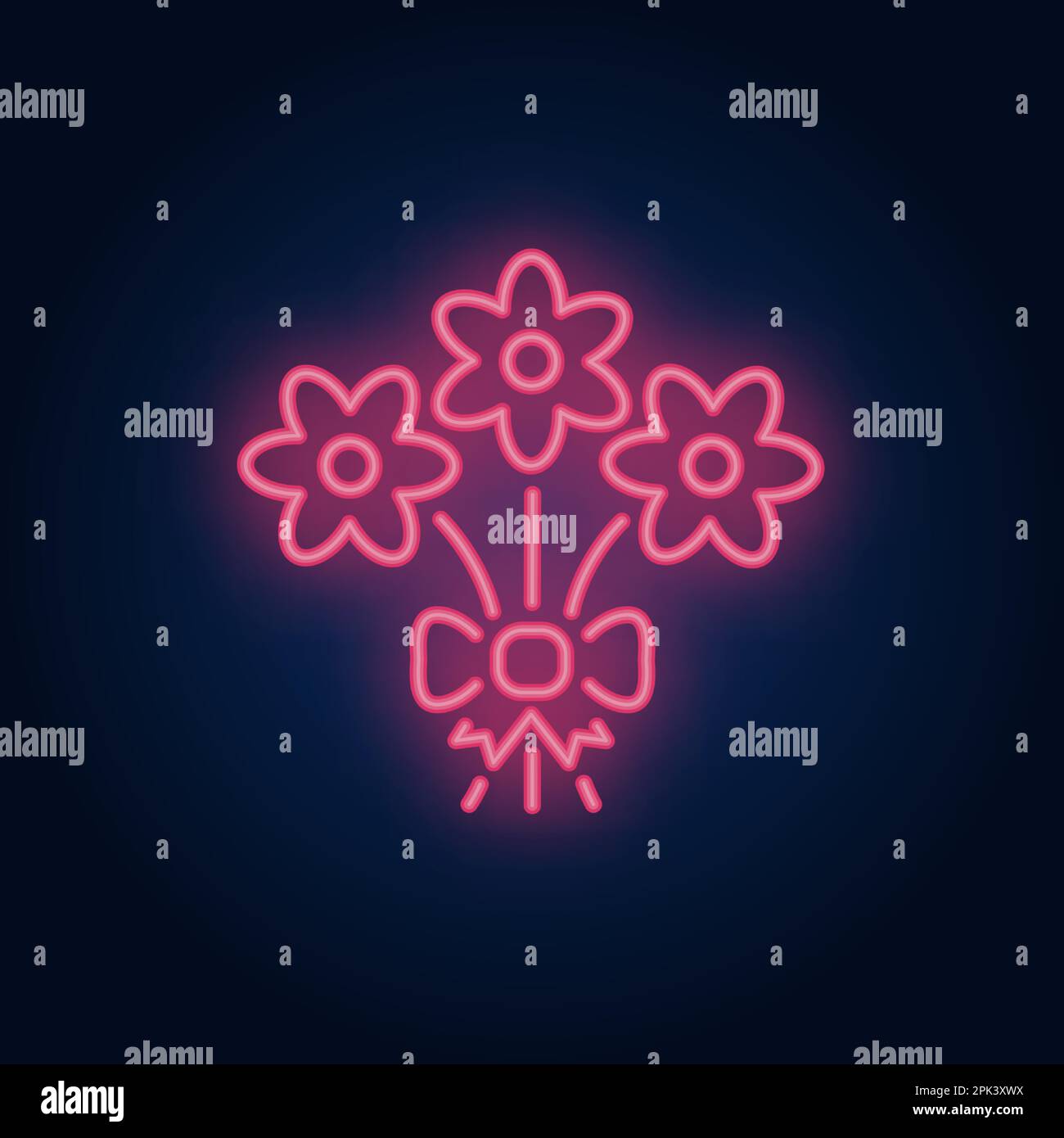 Daisy bouquet neon sign Stock Vector Image & Art - Alamy