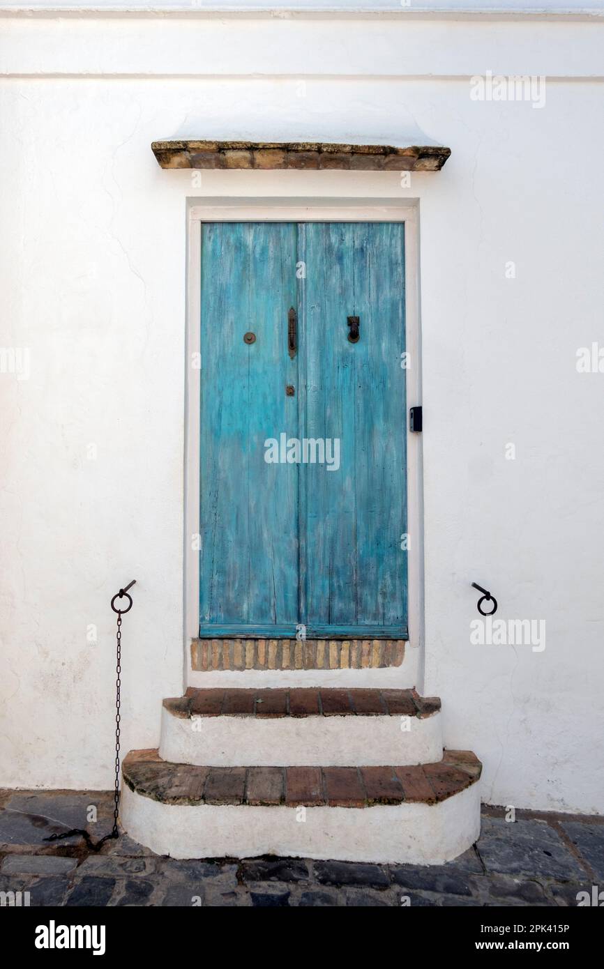 A nice traditional wooden door of a house Stock Photo