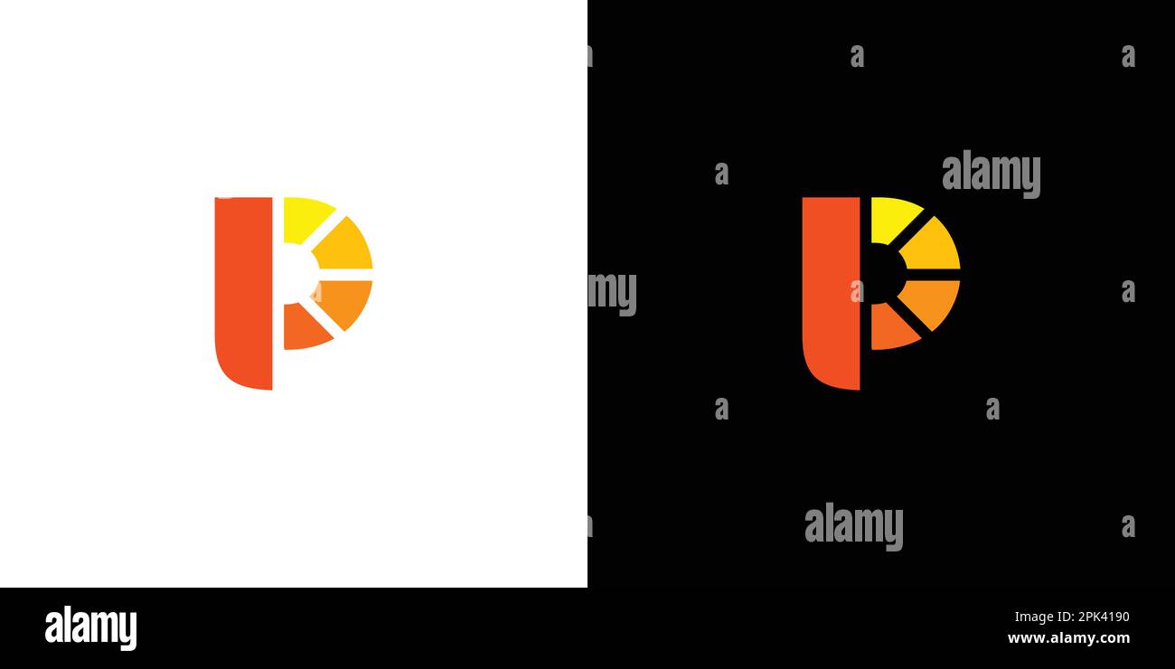 Unique and modern P spark logo design 6 Stock Vector
