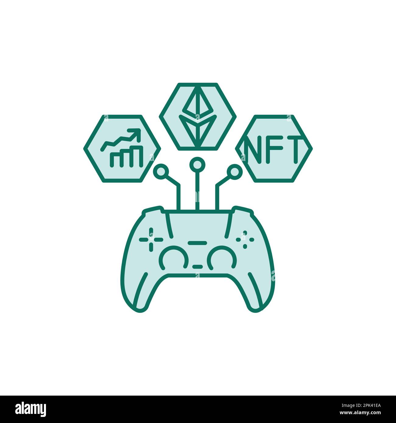 GameFi technology color line icon. Digital crypto art. Pictogram for ...