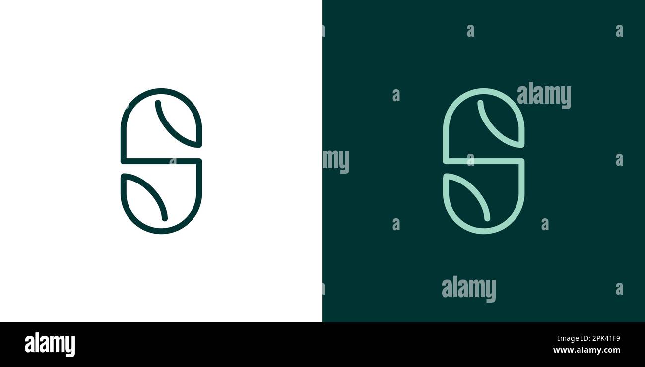 Unique and modern leaf S logo design Stock Vector