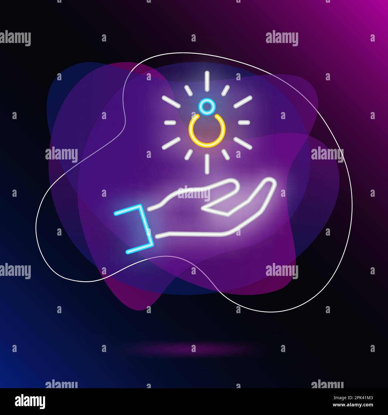 Jewelry purchasing neon sign Stock Vector