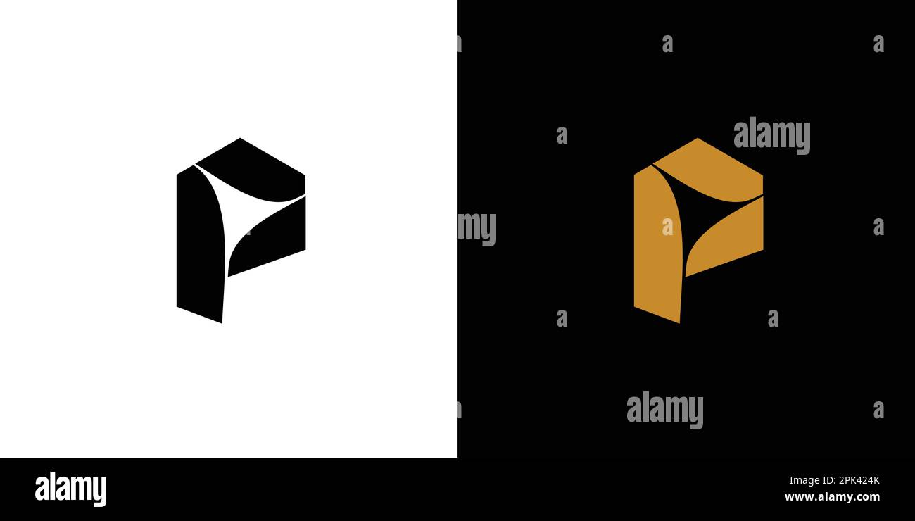 Unique and modern P spark logo design 8 Stock Vector