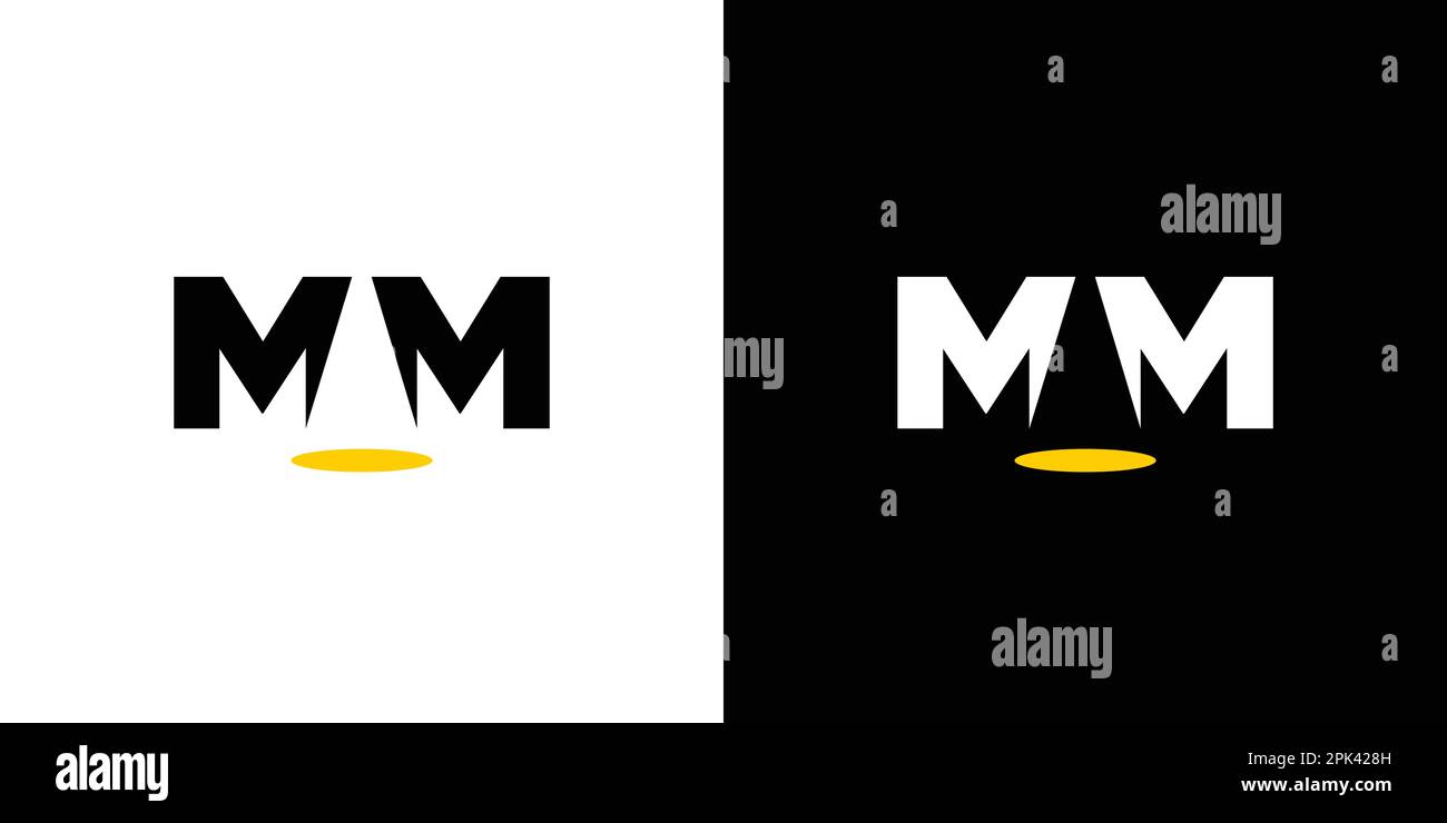 Unique and modern MM light logo design Stock Vector