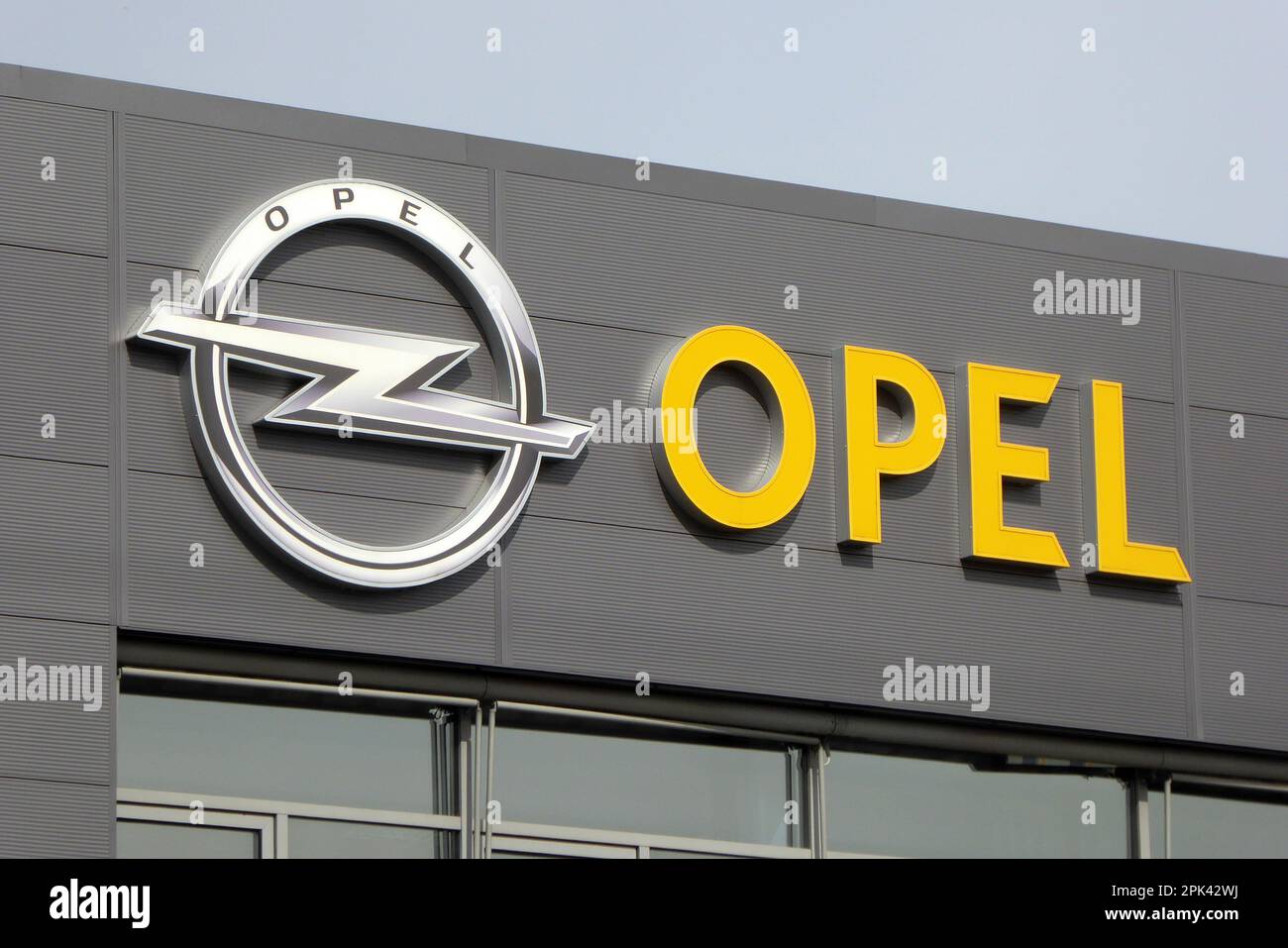 Opel / Schriftzug / Logo Stock Photo