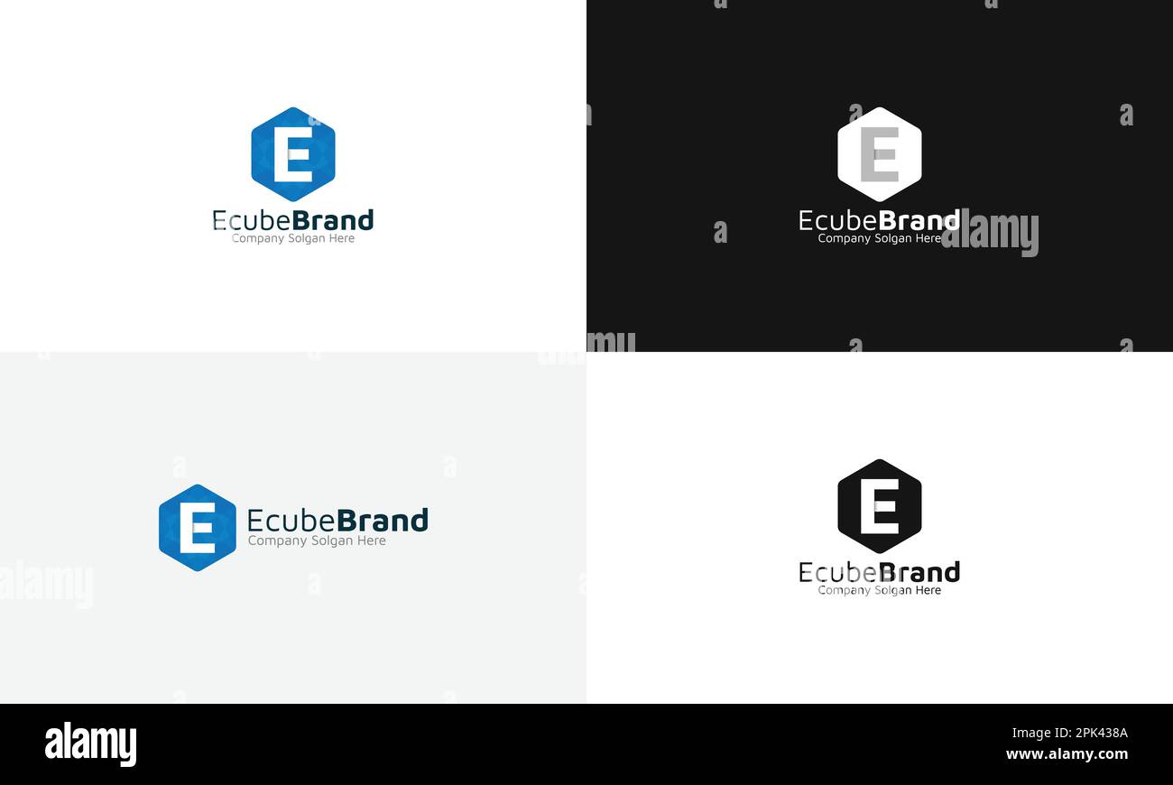 Ecube Brand E Letter Logo Stock Vector