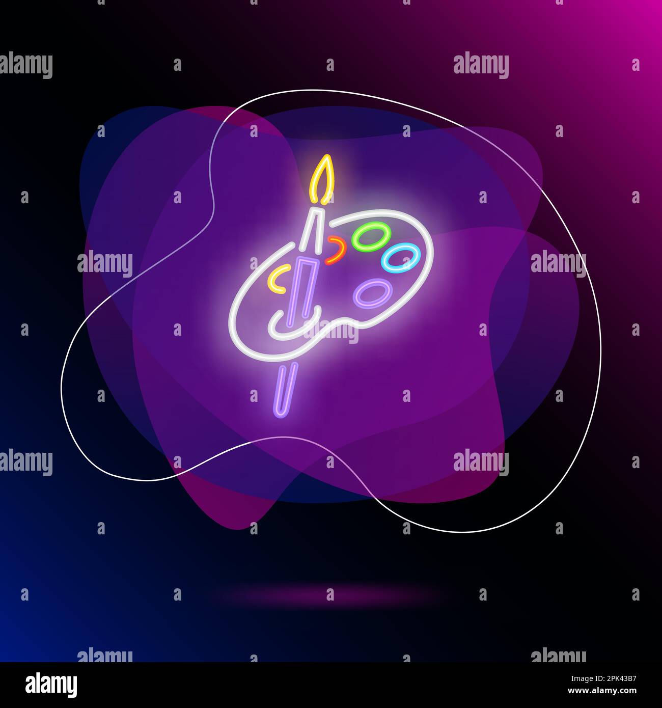 Brush and palette neon sign Stock Vector Image & Art Alamy