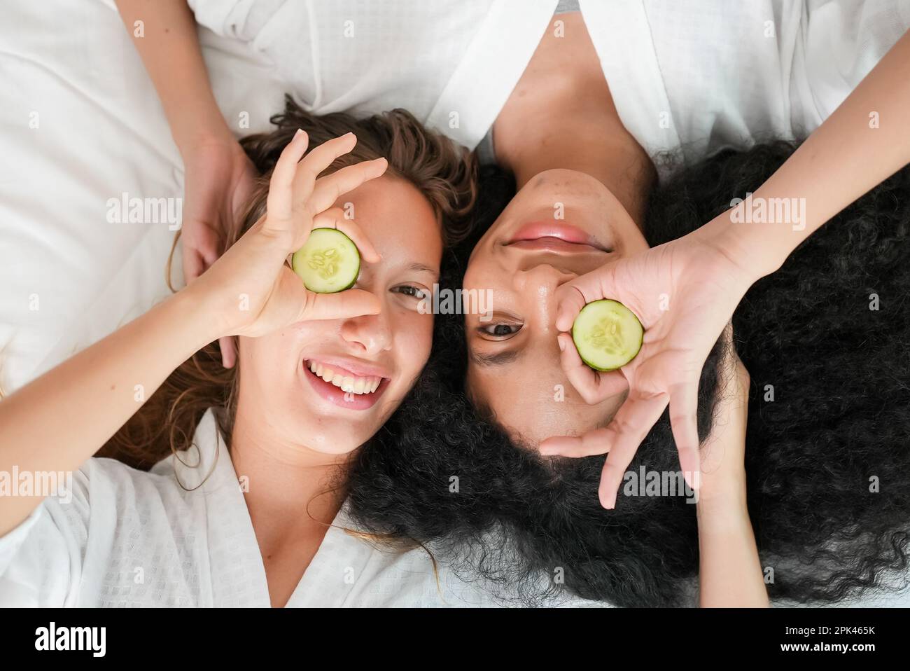 Two beautiful women in bed hi-res stock photography and images - Alamy