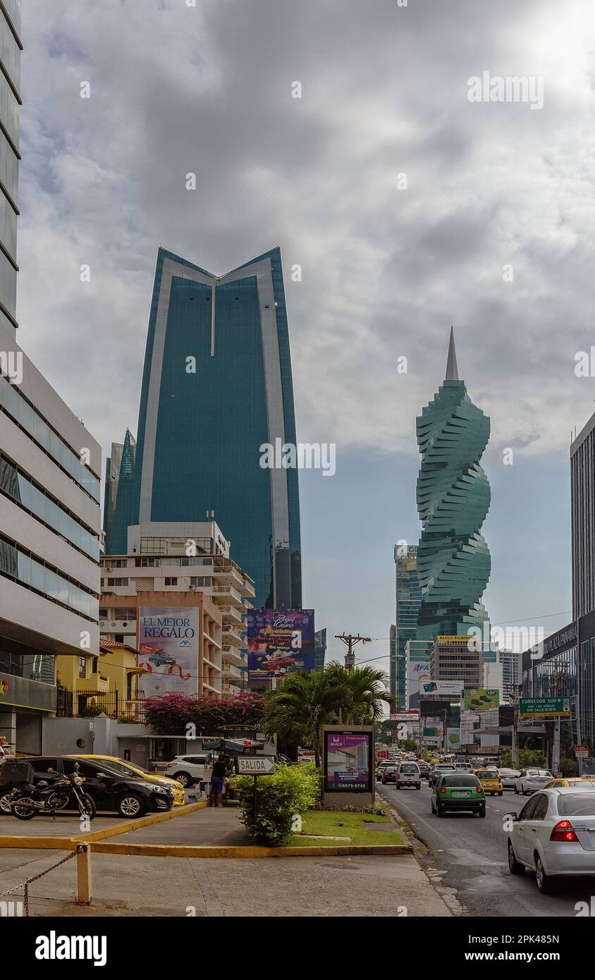 modern skyscrapers in downtown Panama City, Panama Stock Photo