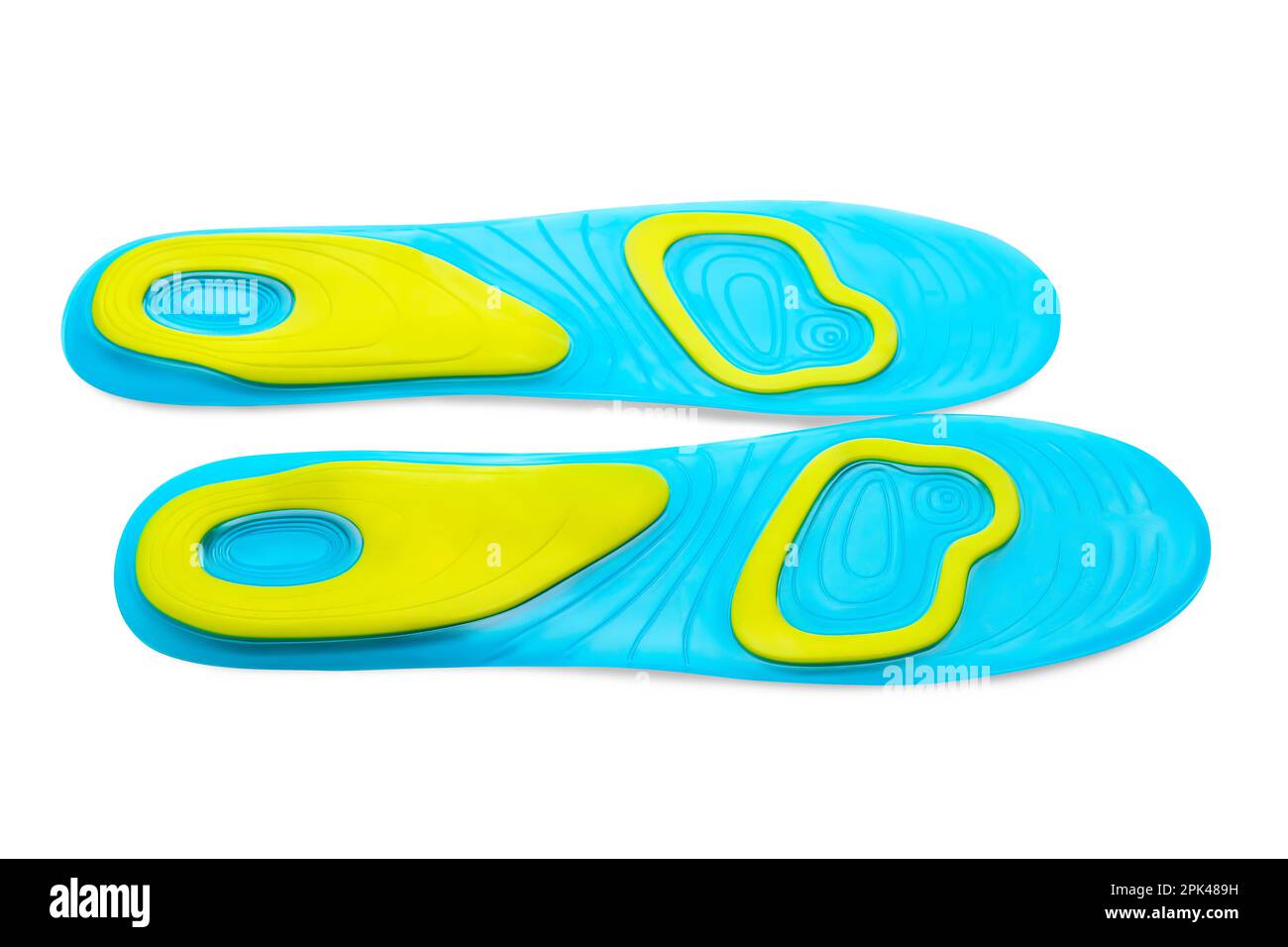 Light blue orthopedic insoles isolated on white Stock Photo Alamy