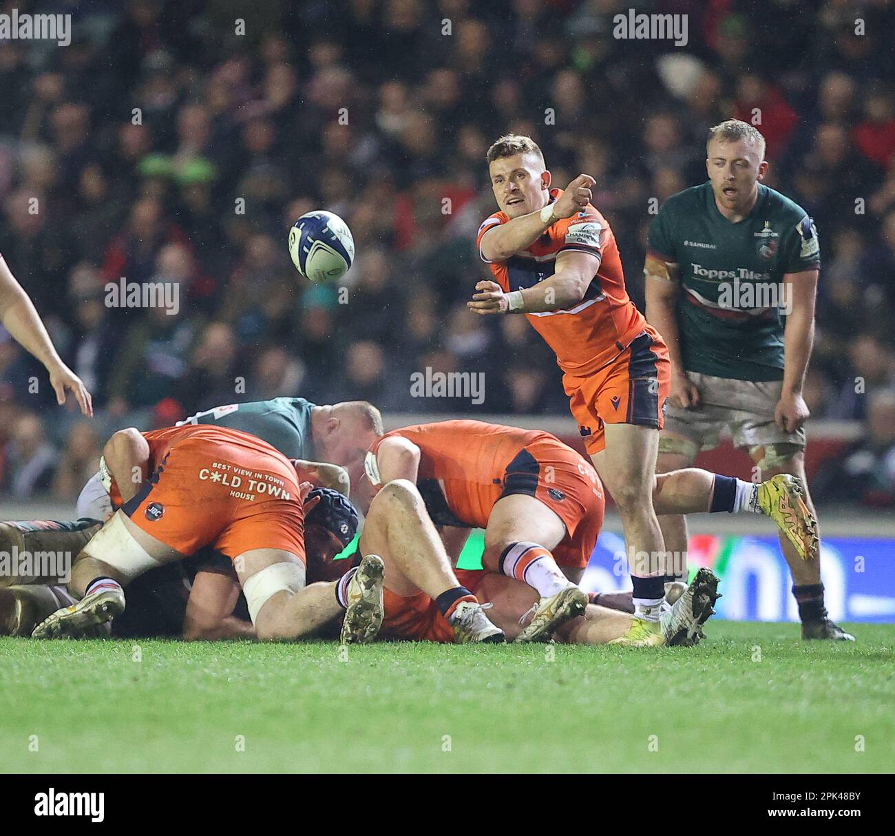 31.03.2022   Leicester, England. Rugby Union.                   Ben Vellacott in action for Edinburgh during the Heineken Champions Cup quarter final match played between Leicester Tigers and Edinburgh Rugby at the Mattioli Woods Welford Road Stadium, Leicester.  © Phil Hutchinson Stock Photo