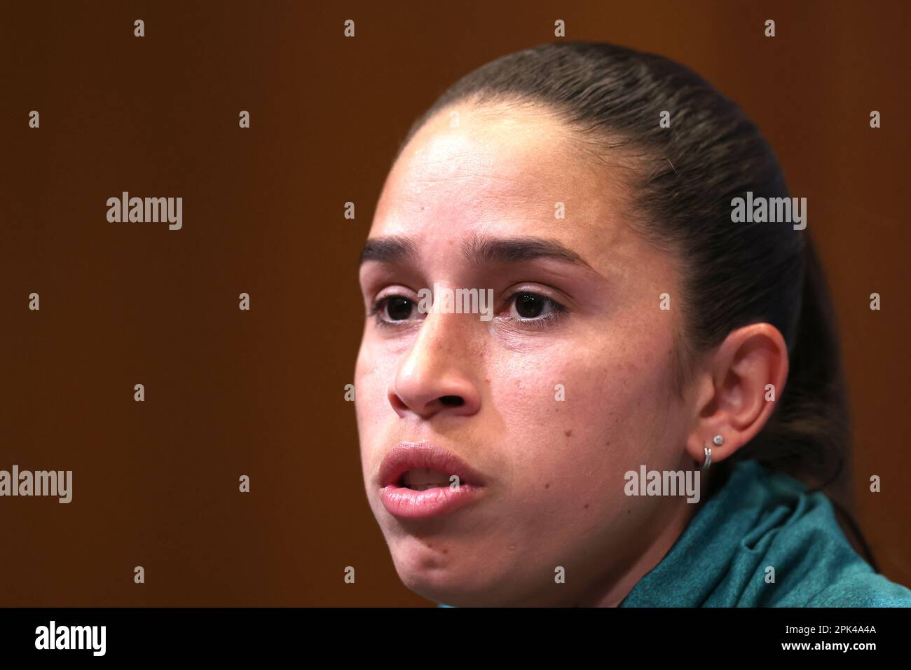 Brazil's Rafaelle Souza during a joint press conference held at Wembley