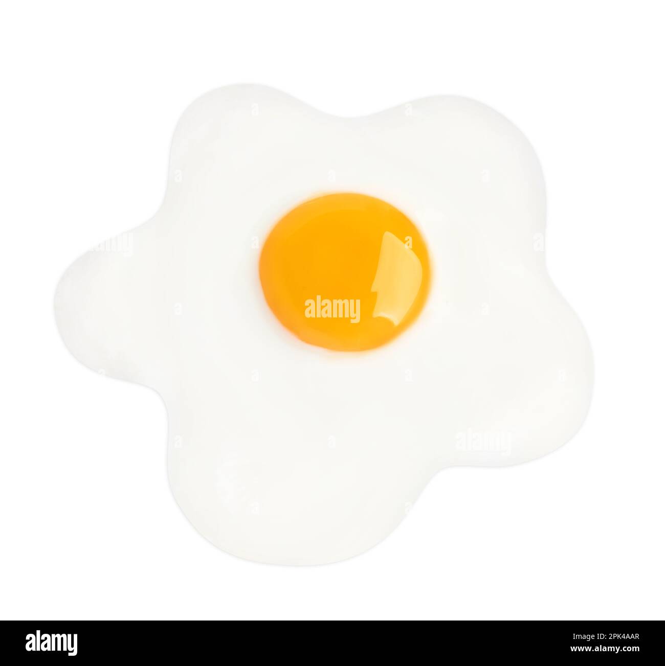 Tasty fried chicken egg isolated on white, top view Stock Photo - Alamy