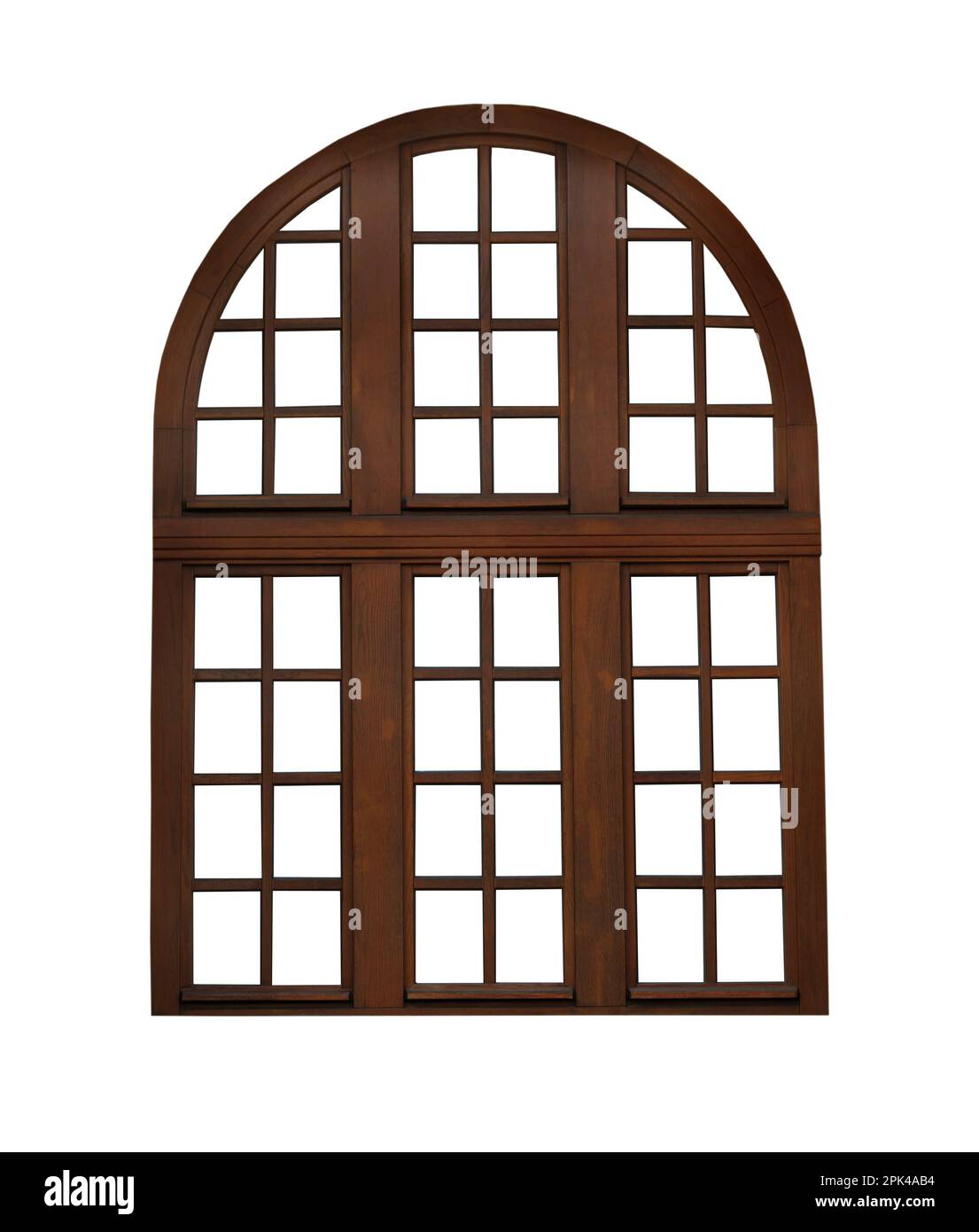 Beautiful wooden arch window frame isolated on white Stock Photo - Alamy