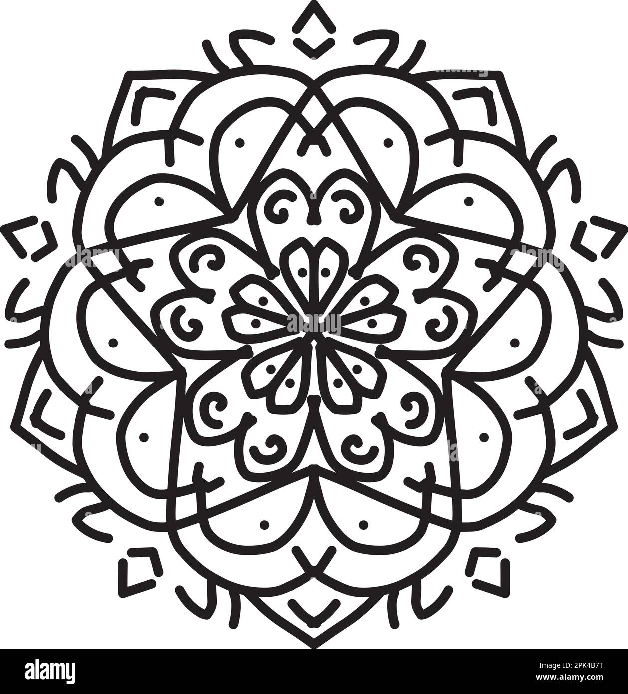 Hand drawn floral mandala background design Stock Vector Image & Art