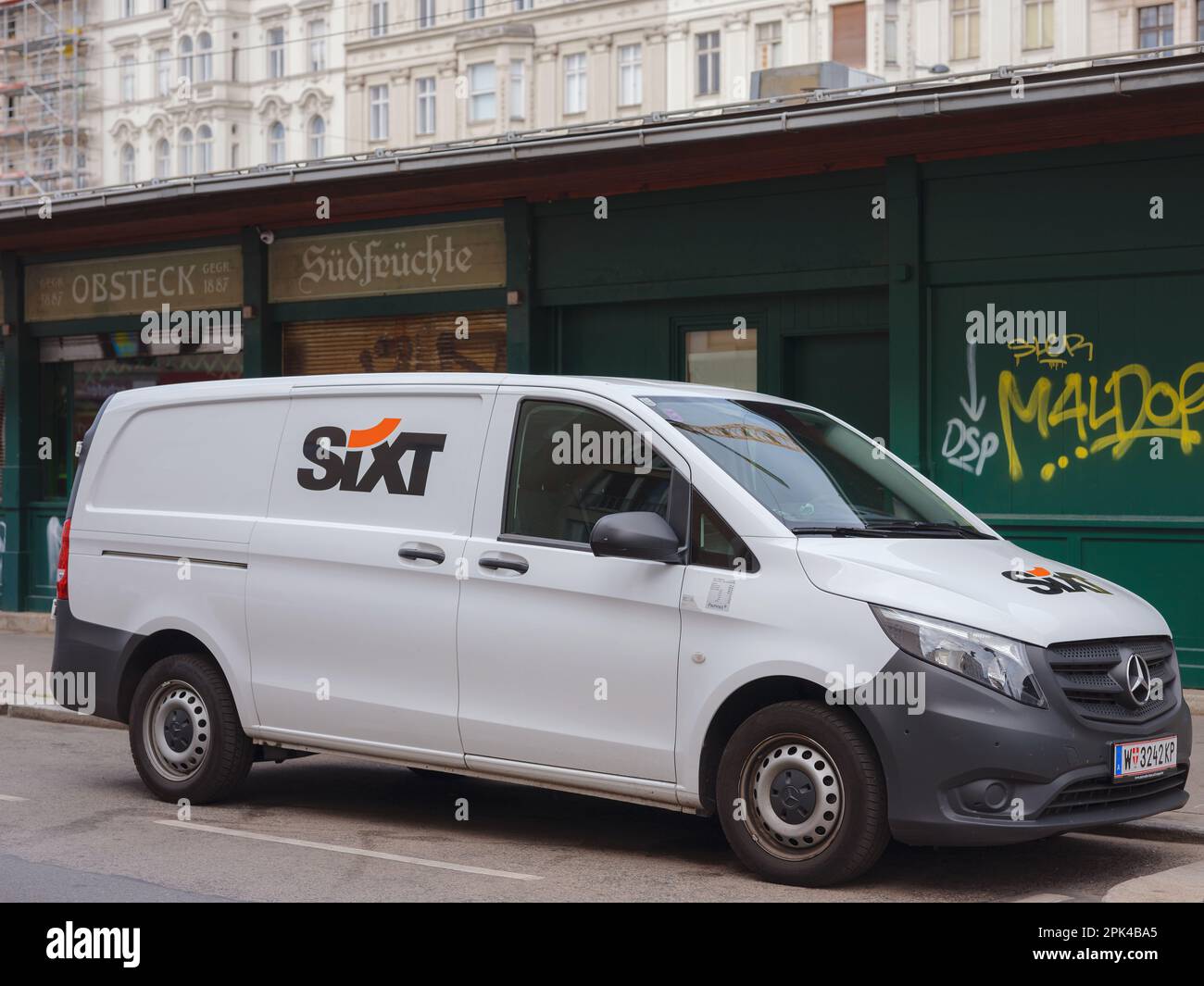 Vienna, Austria - August 7, 2022 : van of the company Sixt in downtown Stock Photo
