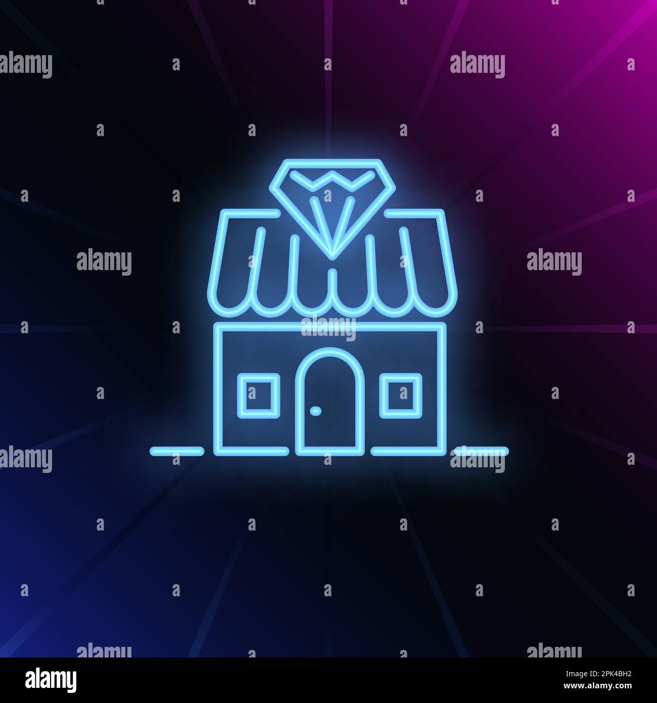 Jewelry store neon sign Stock Vector