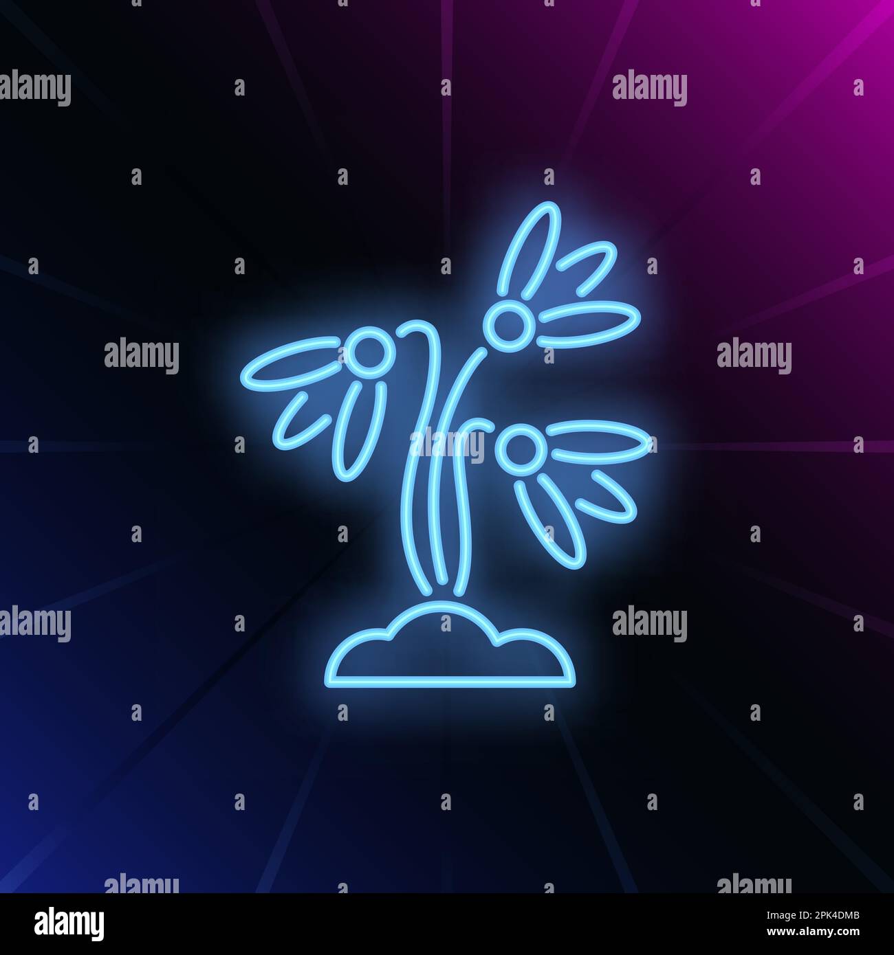 Snowdrops in snow neon sign Stock Vector