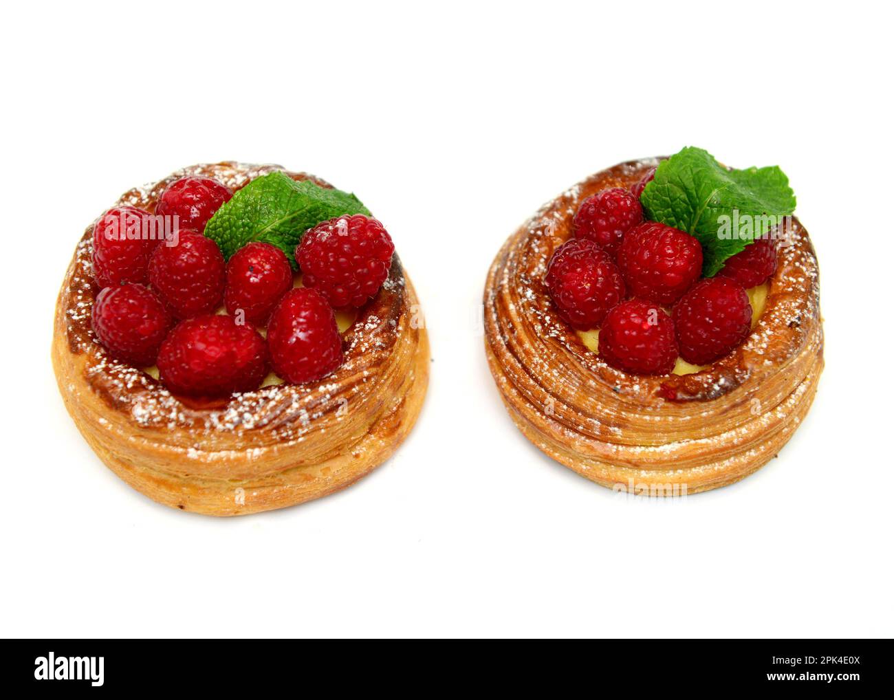 Fresh French pastries on a white background Stock Photo - Alamy