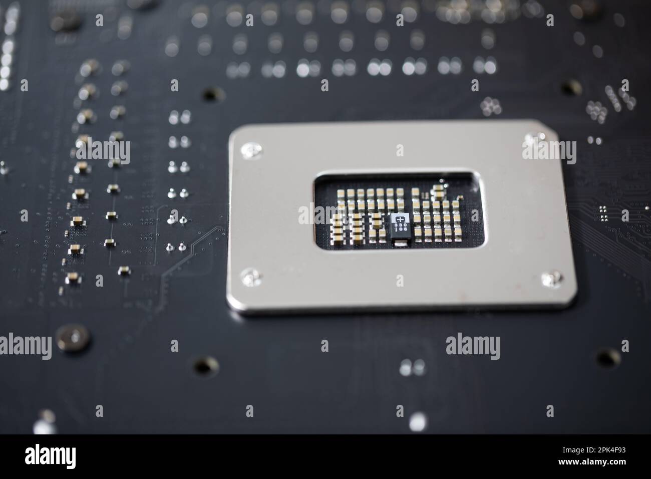 Installing a new processor in a home laptop by yourself Stock Photo