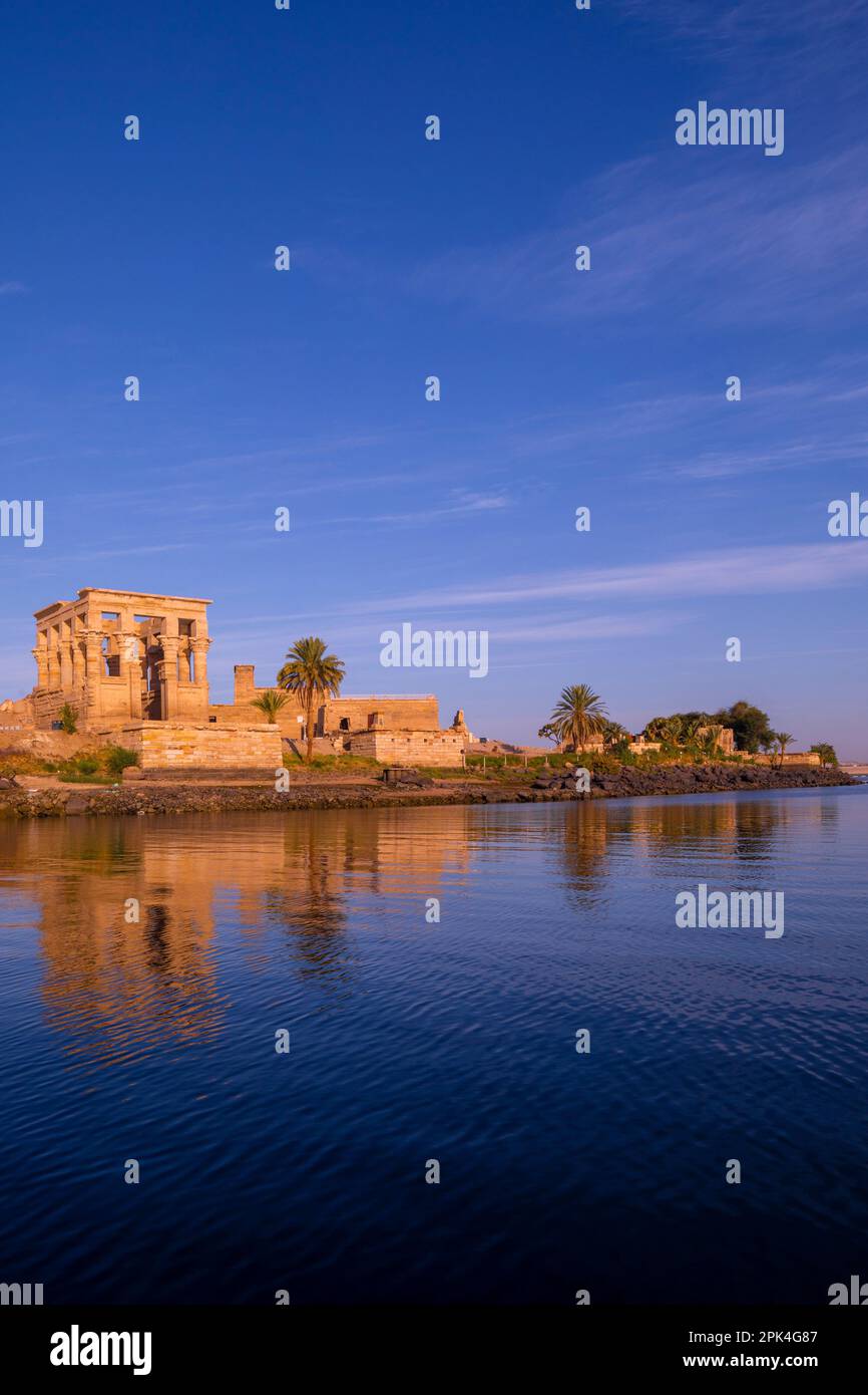 Trajan's Kiosk at the Philae Temple, Agilkia Island, Aswan, Egypt, North East Africa Stock Photo