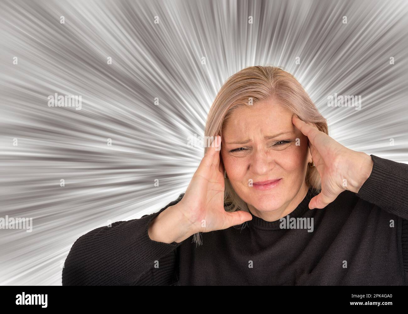 Stressed angry old woman hi-res stock photography and images - Alamy