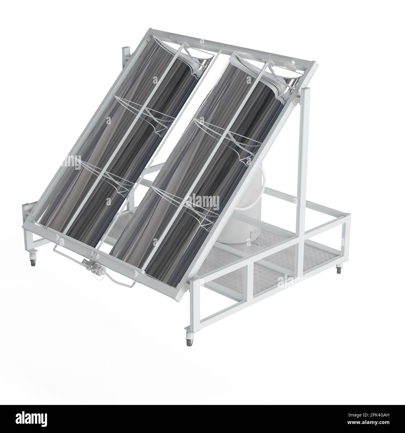 3D rendered foldable solar panel isolated on a white background Stock ...