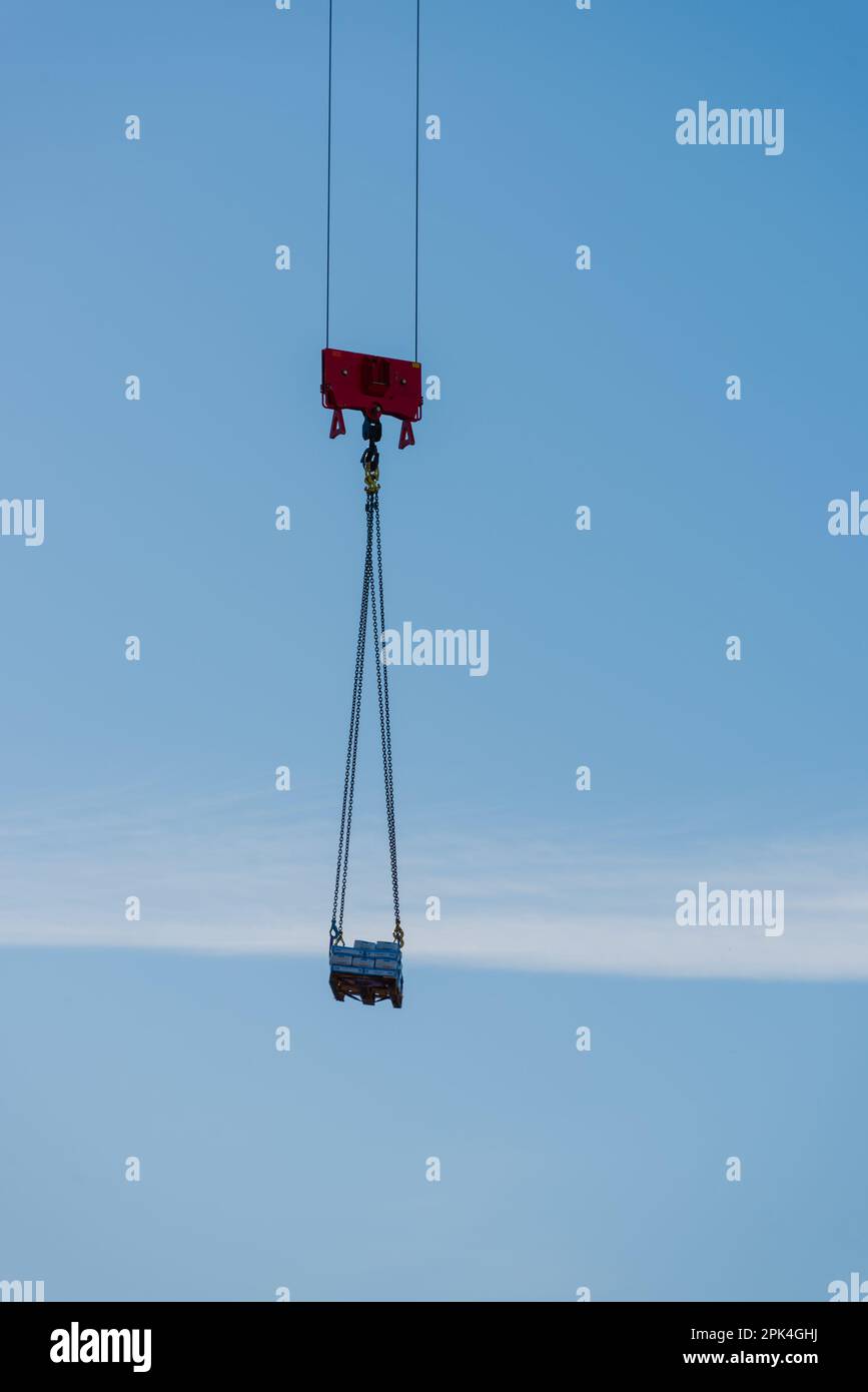 Sheave and hook of a construction crane Stock Photo Alamy