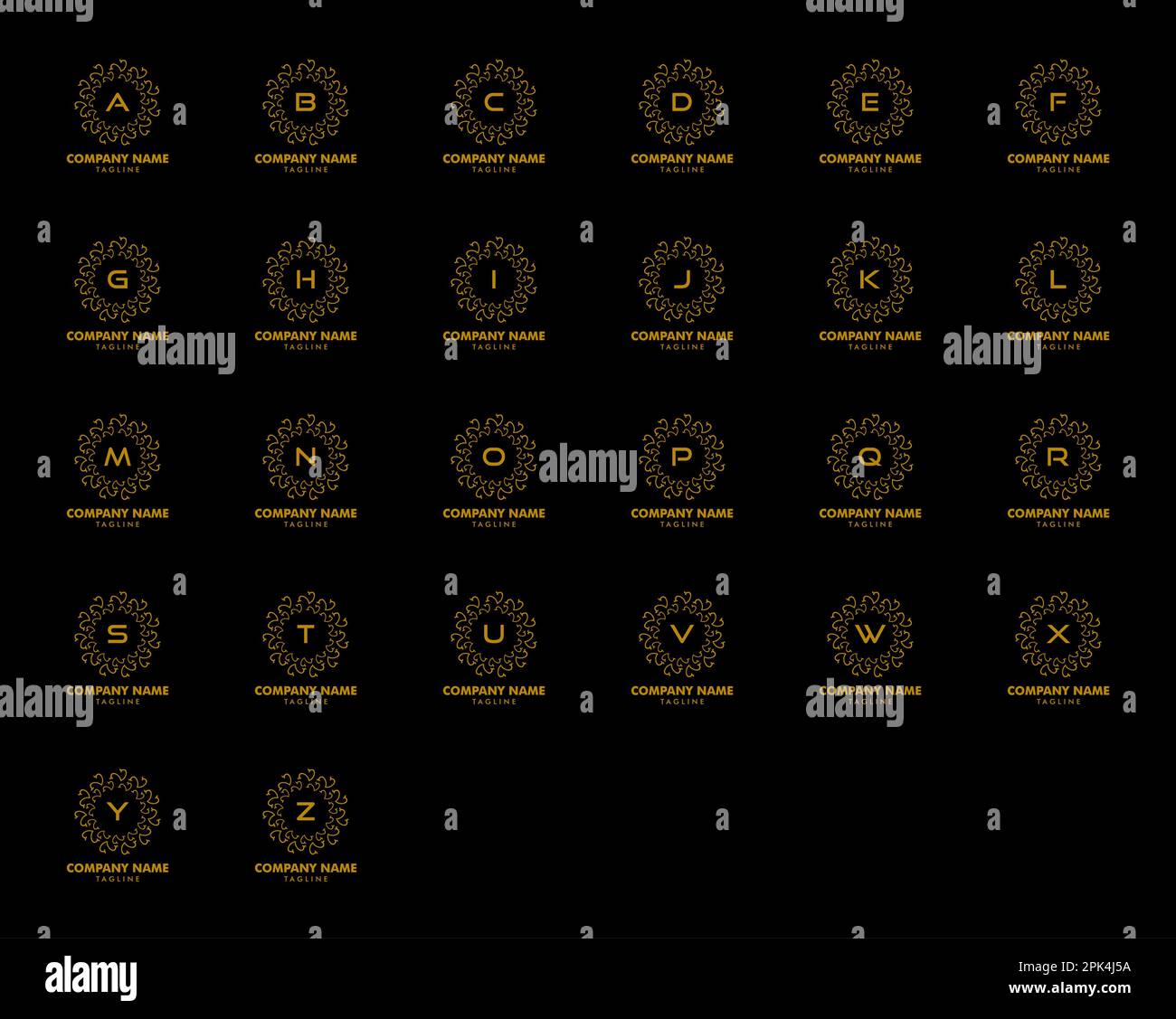 Set of Initial Letter Luxury Ornament Monogram Logo Stock Vector Image ...