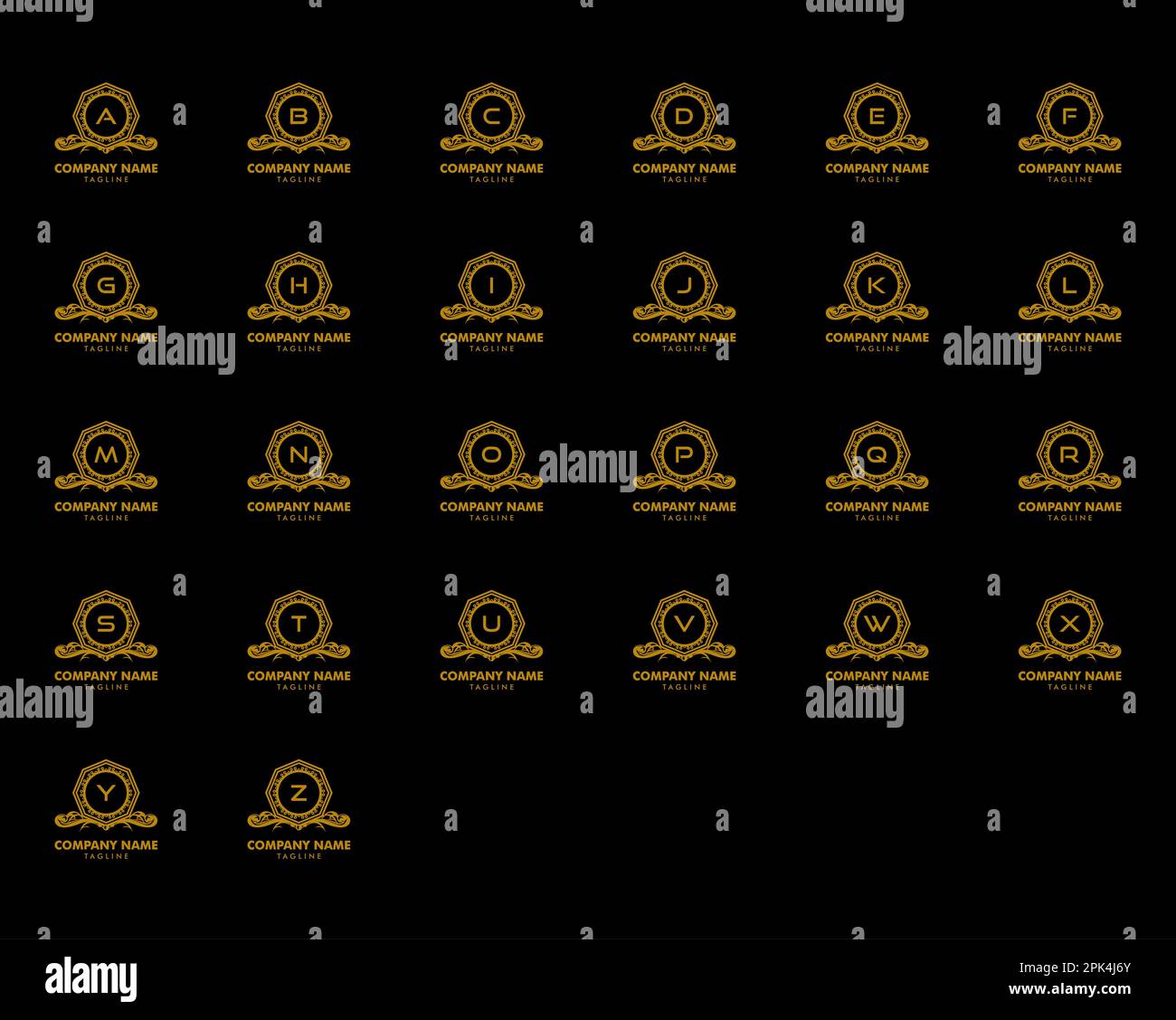 Set of Initial Letter Luxury Ornament Monogram Logo Stock Vector Image ...
